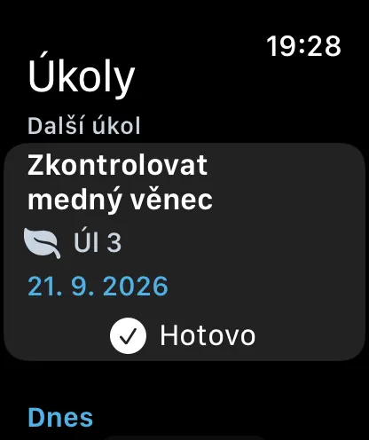 Úkoly na Apple Watch