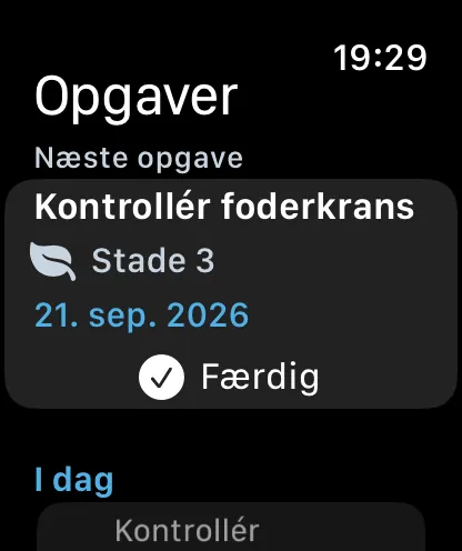 Opgaver på Apple Watch