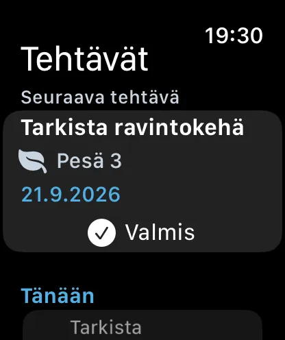 Tehtävät Apple Watchissa