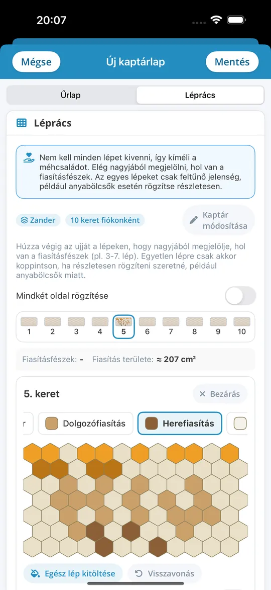Lépráccs a Bienenvölker iPhone-appban