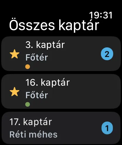 Méhcsaládok az Apple Watch-on