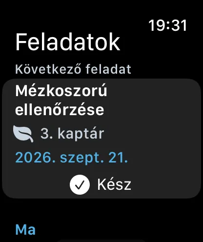 Feladatok az Apple Watch-on