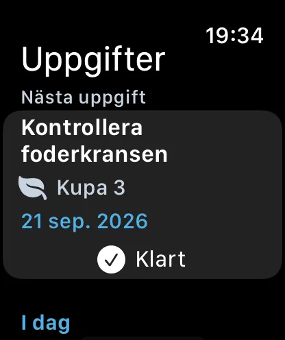 Uppgifter på Apple Watch