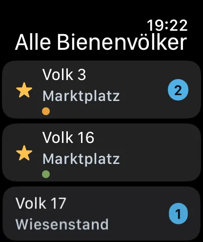 Bienenvölker auf der Apple Watch