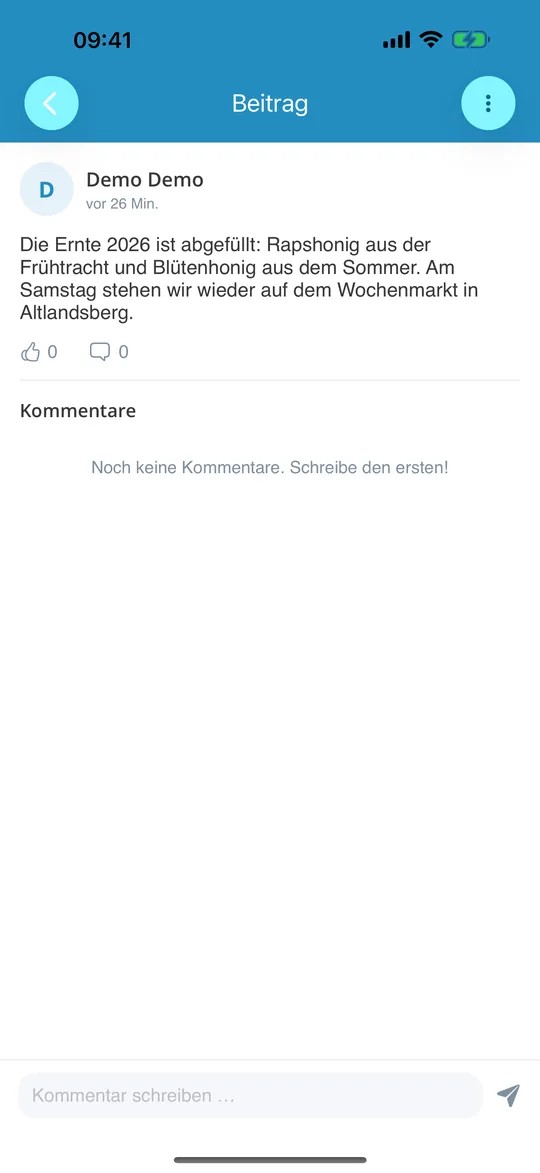 Community: Beitrag mit Kommentaren